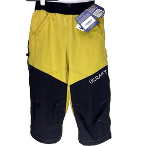 NWT Ucraft Climbing Pants Mens sz XS Black yellow Crop Knickers Lightweight Rock